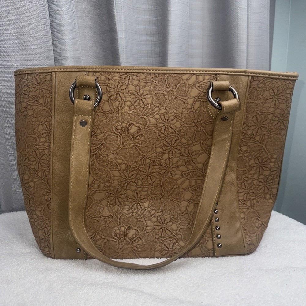 American Bling Western Concealed Carry Tote Bag  Brown Large Xl Bag